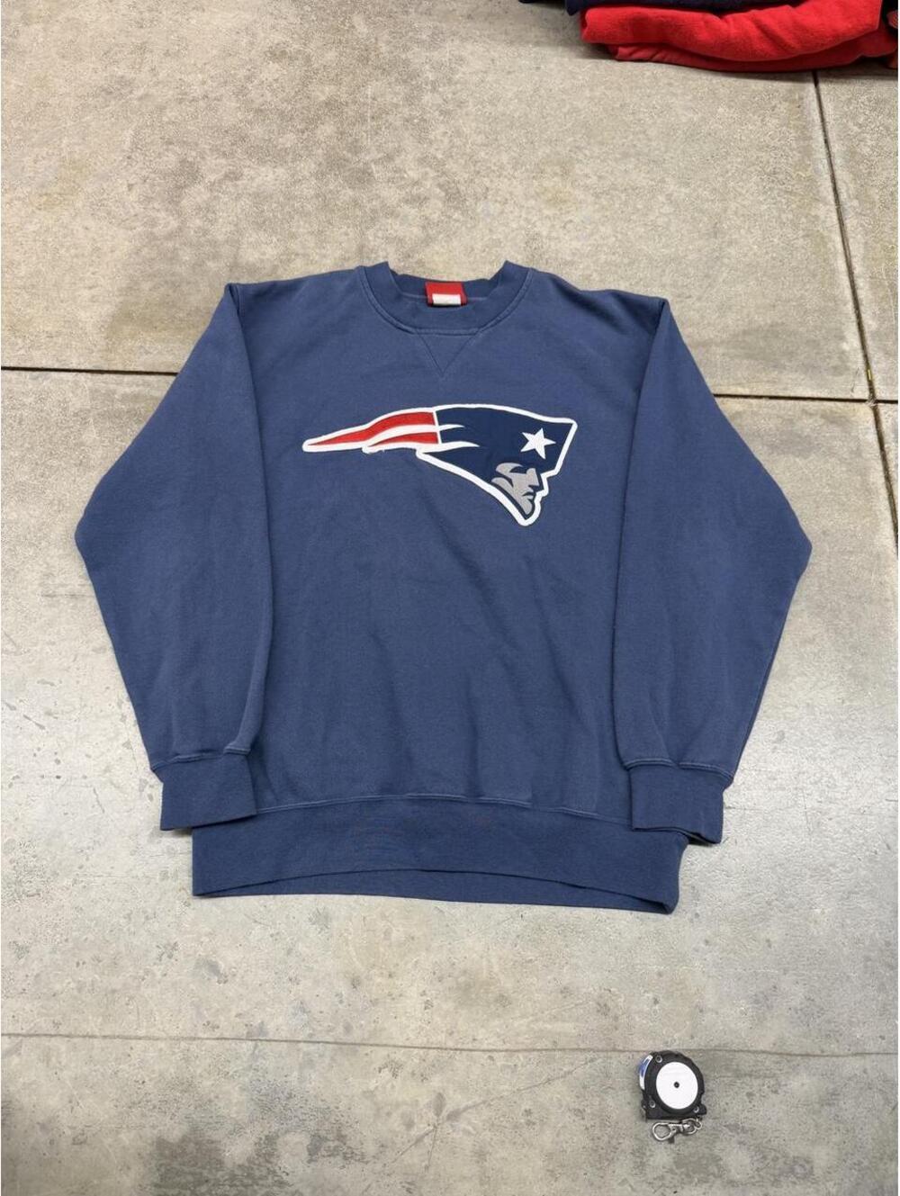 vintage new england patriots big logo navy crewneck size medium